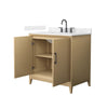 Custom image for White Oak with Matte Black Trim / Carrara Cultured Marble / No Mirror