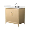 Custom image for White Oak with Matte Black Trim / Carrara Cultured Marble / No Mirror