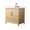 Custom image for White Oak with Matte Black Trim / White Cultured Marble / No Mirror