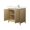 Custom image for White Oak with Brushed Nickel Trim / Giotto Quartz / No Mirror
