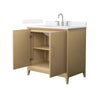 Custom image for White Oak with Brushed Nickel Trim / White Cultured Marble / No Mirror