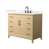 Custom image for White Oak with Matte Black Trim / Carrara Cultured Marble / No Mirror