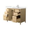 Custom image for White Oak with Brushed Nickel Trim / Giotto Quartz / No Mirror