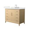 Custom image for White Oak with Brushed Nickel Trim / Giotto Quartz / No Mirror