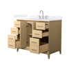 Custom image for White Oak with Brushed Nickel Trim / White Quartz / No Mirror
