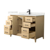 Custom image for White Oak with Matte Black Trim / Giotto Quartz / No Mirror