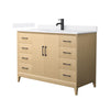 Custom image for White Oak with Matte Black Trim / White Cultured Marble / No Mirror