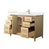 Custom image for White Oak with Brushed Nickel Trim / Carrara Cultured Marble / No Mirror