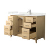 Custom image for White Oak with Brushed Nickel Trim / Giotto Quartz / No Mirror