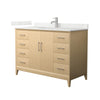 Custom image for White Oak with Brushed Nickel Trim / Giotto Quartz / No Mirror