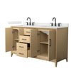 Custom image for White Oak with Matte Black Trim / Giotto Quartz / No Mirror