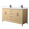 Custom image for White Oak with Matte Black Trim / White Cultured Marble / No Mirror