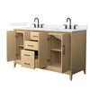 Custom image for White Oak with Matte Black Trim / White Cultured Marble / No Mirror