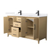 Custom image for White Oak with Matte Black Trim / White Quartz / No Mirror