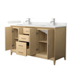 Custom image for White Oak with Brushed Nickel Trim / Giotto Quartz / No Mirror