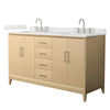 Custom image for White Oak with Brushed Nickel Trim / Giotto Quartz / No Mirror