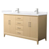 Custom image for White Oak with Brushed Nickel Trim / White Cultured Marble / No Mirror