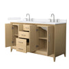 Custom image for White Oak with Brushed Nickel Trim / White Cultured Marble / No Mirror