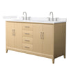Custom image for White Oak with Brushed Nickel Trim / White Cultured Marble / No Mirror