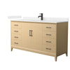 Custom image for White Oak with Matte Black Trim / Carrara Cultured Marble / No Mirror