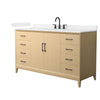 Custom image for White Oak with Matte Black Trim / Carrara Cultured Marble / No Mirror