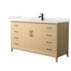 Custom image for White Oak with Matte Black Trim / Giotto Quartz / No Mirror