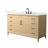 Custom image for White Oak with Matte Black Trim / Giotto Quartz / No Mirror