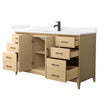 Custom image for White Oak with Matte Black Trim / White Quartz / No Mirror