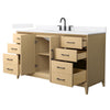 Custom image for White Oak with Matte Black Trim / White Quartz / No Mirror