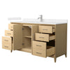 Custom image for White Oak with Brushed Nickel Trim / Carrara Cultured Marble / No Mirror