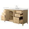 Custom image for White Oak with Brushed Nickel Trim / Giotto Quartz / No Mirror