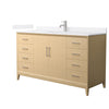 Custom image for White Oak with Brushed Nickel Trim / White Cultured Marble / No Mirror