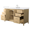 Custom image for White Oak with Brushed Nickel Trim / White Cultured Marble / No Mirror