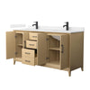 Custom image for White Oak with Matte Black Trim / Carrara Cultured Marble / No Mirror