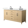 Custom image for White Oak with Matte Black Trim / Giotto Quartz / No Mirror