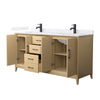 Custom image for White Oak with Matte Black Trim / White Cultured Marble / No Mirror
