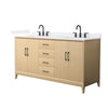 Custom image for White Oak with Matte Black Trim / White Quartz / No Mirror