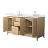 Custom image for White Oak with Brushed Nickel Trim / Giotto Quartz / No Mirror