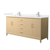 Custom image for White Oak with Brushed Nickel Trim / Carrara Cultured Marble / No Mirror
