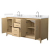 Custom image for White Oak with Brushed Nickel Trim / Carrara Cultured Marble / No Mirror