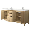 Custom image for White Oak with Brushed Nickel Trim / Giotto Quartz / No Mirror