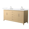Custom image for White Oak with Brushed Nickel Trim / White Cultured Marble / No Mirror