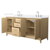 Custom image for White Oak with Brushed Nickel Trim / White Quartz / No Mirror