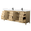 Custom image for White Oak with Matte Black Trim / Carrara Cultured Marble / No Mirror