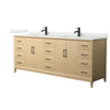 Custom image for White Oak with Matte Black Trim / Giotto Quartz / No Mirror