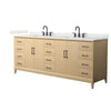 Custom image for White Oak with Matte Black Trim / Giotto Quartz / No Mirror