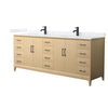 Custom image for White Oak with Matte Black Trim / White Cultured Marble / No Mirror