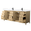 Custom image for White Oak with Matte Black Trim / White Quartz / No Mirror