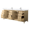 Custom image for White Oak with Brushed Nickel Trim / White Cultured Marble / No Mirror