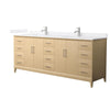 Custom image for White Oak with Brushed Nickel Trim / White Cultured Marble / No Mirror